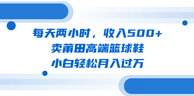 【副业项目6542期】每天两小时，收入500+，卖莆田高端篮球鞋，小白轻松月入过万（教程+素材）-元满创业网