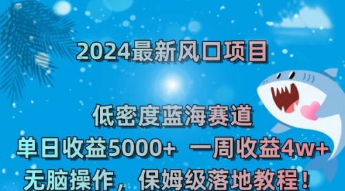 【副业8681期】2024最新风口项目 低密度蓝海赛道，日收益5000+周收益4w+ 无脑操作-元满创业网